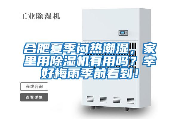 合肥夏季悶熱潮濕，家里用除濕機(jī)有用嗎？幸好梅雨季前看到！
