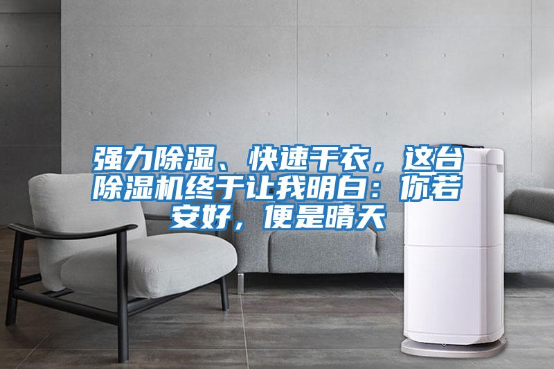 強力除濕、快速干衣，這臺除濕機終于讓我明白：你若安好，便是晴天